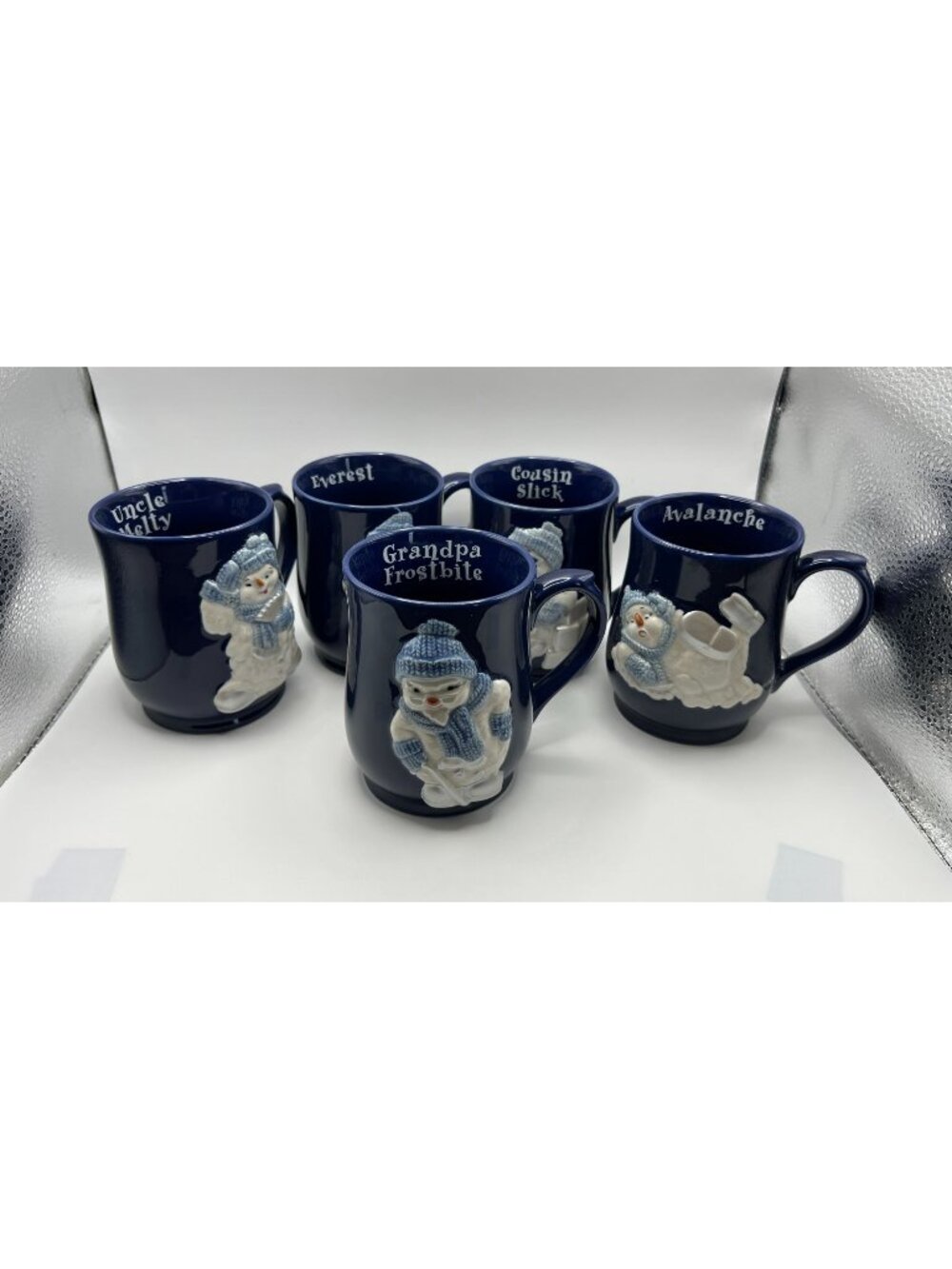 Encore Snow Buddies Snowman-Themed Ceramic Mug Set of 5 With Names